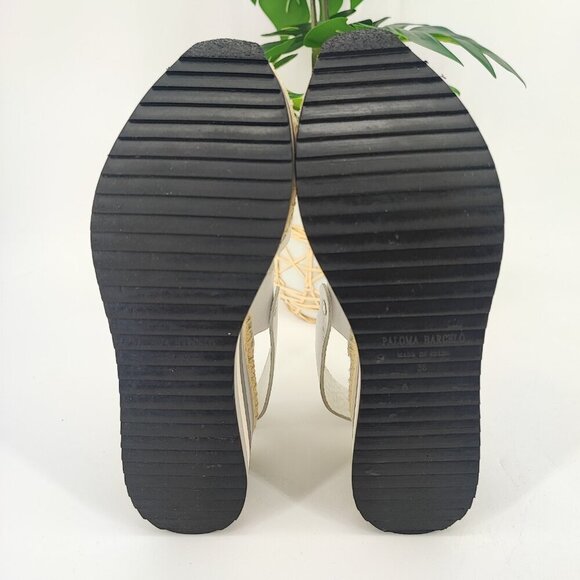 Paloma Barcelo Women's White Leather Strap Sandals Size 5.5US / 36 EU - Picture 7 of 10